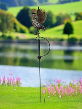 Load image into Gallery viewer, Handmade powder coated owl sculpture rocker 164cm tall - Marissa's Garden & Gift
