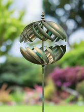 Indlæs billede til gallerivisning Kenwood Burnished Gold Garden Wind Sculpture Spinner - Marissa's Garden & Gift
