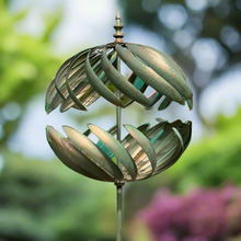 Indlæs billede til gallerivisning Kenwood Burnished Gold Garden Wind Sculpture Spinner - Marissa's Garden & Gift