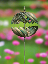 Indlæs billede til gallerivisning Kenwood Burnished Gold Garden Wind Sculpture Spinner - Marissa's Garden & Gift