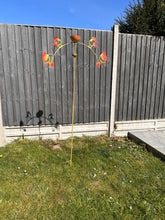 Load image into Gallery viewer, Handmade powder coated robin sculpture rocker and rain catcher standing at 150cm tall - Marissa's Garden & Gift