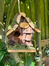 Afbeelding in Gallery-weergave laden, Handmade wooden Birdhouse with wooden stairs & acorn design 16 x 11 x 17cm - Marissa's Garden & Gift