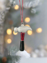 Load image into Gallery viewer, Glass Christmas tool hammer Christmas bauble tree hanging decoration/christmas/seasonal/ glass hanging item - Marissa's Garden & Gift
