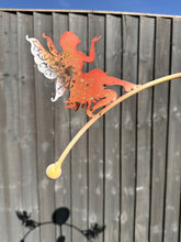 Load image into Gallery viewer, Handmade powder coated fairy sculpture rocker and rain catcher standing at 150cm tall - Marissa's Garden & Gift