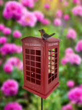 Load image into Gallery viewer, Robin telephone box bird feeder for garden/outdoor space - Marissa's Garden & Gift