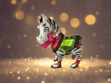 Indlæs billede til gallerivisning Christmas zebra hanging decoration/christmas/seasonal/ glass hanging item - Marissa's Garden & Gift