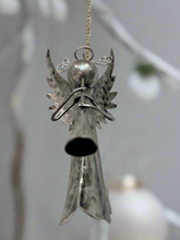 Load image into Gallery viewer, Handmade powder coated Christmas hanging angel with flute measuring 6 x 5 x13cm - Marissa's Garden & Gift