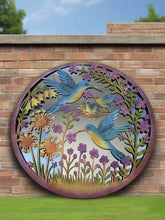 Laden Sie das Bild in den Galerie-Viewer, Handmade rusty 60cm acrylic mirror wall plaque of Robin birds Tree Wall Plaque, Rusted coloured Metal, Garden/indoor Wall Art with peeling effect - Marissa's Garden & Gift