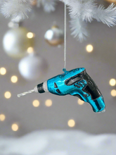 Afbeelding in Gallery-weergave laden, Glass Christmas tool drill Christmas bauble tree hanging decoration/christmas/seasonal/ glass hanging item - Marissa's Garden & Gift