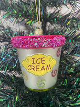 Load image into Gallery viewer, Christmas glass ice cream tub /christmas/seasonal/ glass hanging item - Marissa's Garden & Gift
