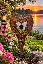 Load image into Gallery viewer, Handmade bronze angels wing memorial-gone but never forgotten/in loving memory