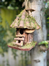 Load image into Gallery viewer, Handmade wooden birdhouse hut with ladder 19x19x23cm - Marissa's Garden & Gift