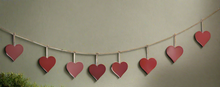 Afbeelding in Gallery-weergave laden, Handmade powder coated hanging red heart garland measuring 150 x 20 x 1cm - Marissa's Garden & Gift