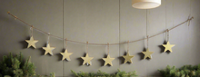 Afbeelding in Gallery-weergave laden, Handmade powder coated hanging gold star garland measuring 150 x 20 x 1cm - Marissa's Garden & Gift
