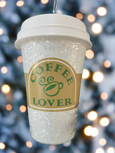 Load image into Gallery viewer, Coffee cup hanging decoration/christmas/seasonal/ glass hanging item - Marissa's Garden & Gift