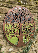 Afbeelding in Gallery-weergave laden, Handmade 60cm bronze with black touch metal Wall Plaque with acrylic mirror, colourful Metal, Garden/indoor Wall Art powder coated steel