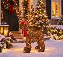 Load image into Gallery viewer, Handmade Christmas indoor/ outdoor reindeer with led lights 45cm