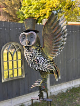 Load image into Gallery viewer, Handmade powder coated owl sculpture rocker 164cm tall - Marissa's Garden & Gift