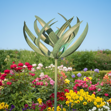 Laden Sie das Bild in den Galerie-Viewer, Burghley garden wind sculpture spinner verdigris - Marissa's Garden & Gift