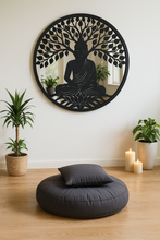 Afbeelding in Gallery-weergave laden, Handmade 60cm black metal Wall Plaque with acrylic mirror, colourful Metal, Garden/indoor Wall Art powder coated steel - Marissa's Garden & Gift