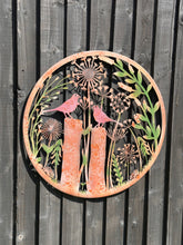 Laden Sie das Bild in den Galerie-Viewer, Handmade rusty 60cm wall plaque of blackbird birds Tree Wall Plaque, Rusted coloured Metal, Garden/indoor Wall Art with peeling effect - Marissa's Garden & Gift