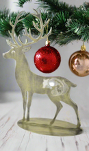 Load image into Gallery viewer, Handmade gold metal powder coated reindeers on stand table decoration measuring 41cm - Marissa's Garden & Gift