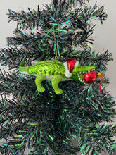 Load image into Gallery viewer, Glass Christmas crocodile with bauble in mouth Christmas bauble tree hanging decoration/christmas/seasonal/ glass hanging item - Marissa's Garden & Gift