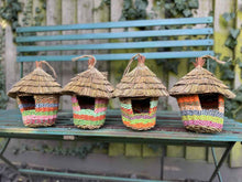 Load image into Gallery viewer, Handmade hut weave rattan birdhouses with straw roof measuring 15 x 21cm - Marissa's Garden & Gift