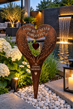 Load image into Gallery viewer, Handmade bronze angels wing memorial-gone but never forgotten/in loving memory