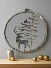 Indlæs billede til gallerivisning Handmade reindeer and tree silver wall art for indoors/outdoors 30 x 1 x 32cm - Marissa's Garden & Gift