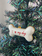 Load image into Gallery viewer, Glass dog bone Christmas bauble tree hanging decoration/christmas/seasonal/ glass hanging item - Marissa's Garden & Gift