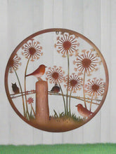 Indlæs billede til gallerivisning Handmade rusty 60cm wall plaque of Robin birds Tree Wall Plaque, Rusted coloured Metal, Garden/indoor Wall Art with peeling effect - Marissa's Garden & Gift