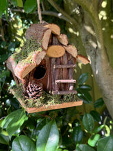 Afbeelding in Gallery-weergave laden, Handmade wooden Birdhouse with wooden stairs & acorn design 16 x 11 x 17cm - Marissa's Garden & Gift