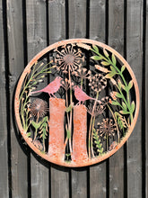 Charger l'image dans la galerie, Handmade rusty 60cm wall plaque of blackbird birds Tree Wall Plaque, Rusted coloured Metal, Garden/indoor Wall Art with peeling effect - Marissa's Garden & Gift