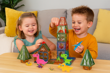 Laden Sie das Bild in den Galerie-Viewer, 98-Piece Magnetic Blocks with Dinosaurs – Educational STEM Building Toy Set - Marissa's Garden & Gift