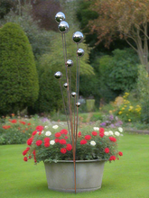 Load image into Gallery viewer, Handmade stainless steel balls rusty poles garden decor,Metal garden decor, metal yard art, outdoor metal decor,metal garden sculpture 199cm - Marissa's Garden & Gift