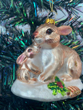 Indlæs billede til gallerivisning Glass bunny rabbit Christmas bauble tree hanging decoration/christmas/seasonal/ glass hanging item - Marissa's Garden & Gift