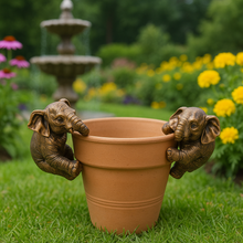 Load image into Gallery viewer, Polyresin pair of bronze coloured elephant pot hangers - Marissa's Garden & Gift