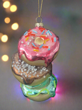 Load image into Gallery viewer, Christmas glass stacking donuts decoration/christmas/seasonal/ glass hanging item - Marissa's Garden & Gift