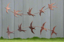 Afbeelding in Gallery-weergave laden, Handmade bronze Metal garden/indoor/outdoor Swallow Wall Art in flight - Marissa's Garden & Gift
