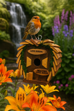 Load image into Gallery viewer, Handmade wooden birdhouse hut 16 x 18 x 14cm - Marissa's Garden & Gift