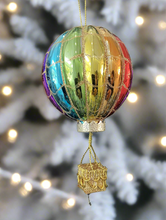Load image into Gallery viewer, Glass Christmas hot air balloon Christmas bauble tree hanging decoration/christmas/seasonal/ glass hanging item - Marissa's Garden & Gift
