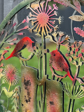 Laden Sie das Bild in den Galerie-Viewer, Handmade rusty 60cm wall plaque acrylic mirror of robin birds Tree Wall Plaque, Rusted coloured Metal, Garden/indoor Wall Art with peeling effect - Marissa's Garden & Gift