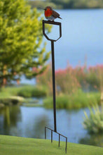Indlæs billede til gallerivisning Handmade powder coated Robin on a spade sculpture 105cm tall - Marissa's Garden & Gift