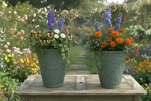 Load image into Gallery viewer, 29cm Blenheim pale blue flower pots recycled plastic x 2 - Marissa's Garden & Gift