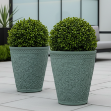 Load image into Gallery viewer, 29cm Blenheim pale blue flower pots recycled plastic x 2 - Marissa's Garden & Gift