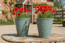 Load image into Gallery viewer, 29cm Blenheim pale blue flower pots recycled plastic x 2 - Marissa's Garden & Gift