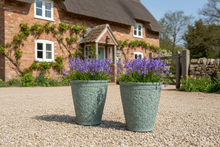 Load image into Gallery viewer, 29cm Blenheim pale blue flower pots recycled plastic x 2 - Marissa's Garden & Gift