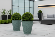 Load image into Gallery viewer, 29cm Blenheim pale blue flower pots recycled plastic x 2 - Marissa's Garden & Gift