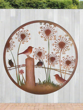 Laden Sie das Bild in den Galerie-Viewer, Handmade rusty 60cm wall plaque of Robin birds Tree Wall Plaque, Rusted coloured Metal, Garden/indoor Wall Art with peeling effect - Marissa's Garden & Gift
